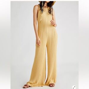 Free People Easy Living Sweater Jumpsuit New Flow Flare Onesie size XS